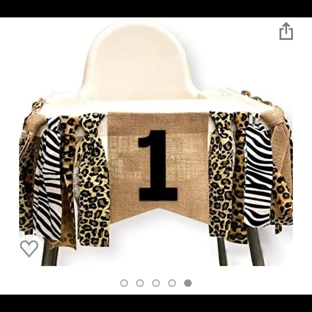 NWT - Animal Print High Chair Decor